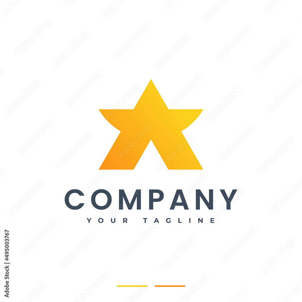 letter A star logo gradient simple minimalist letter A star logo gradient simple minimalist