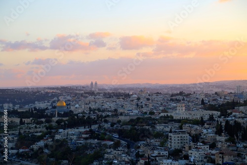 sunset over the city of jerusalem