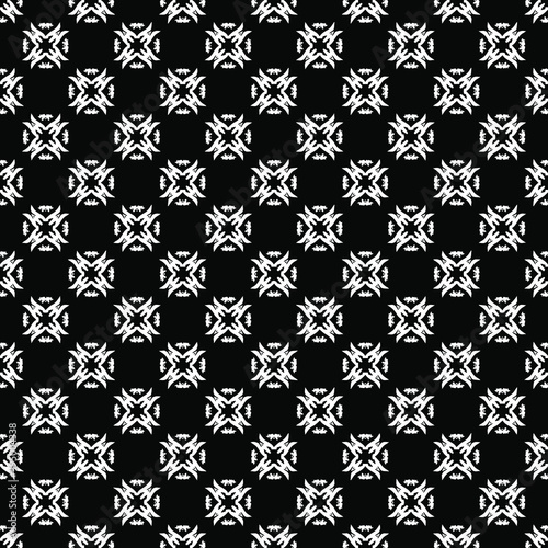 Black and white seamless pattern texture. Greyscale ornamental graphic design. Mosaic ornaments. Pattern template. Vector illustration. EPS10.