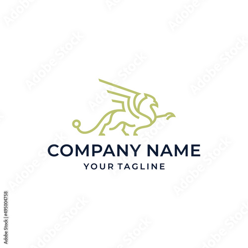 Griffin Line Art Logo Design