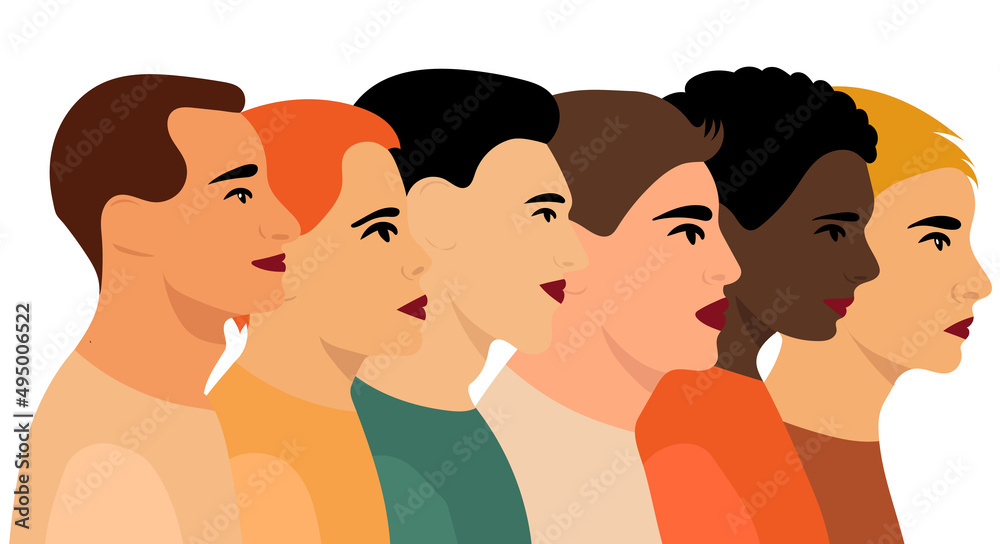 portrait of people in profile flat design, silhouette, isolated, vector portrait of people in profile flat design, silhouette, isolated, vector