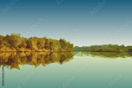Abstract polygonal landscape vector illustration