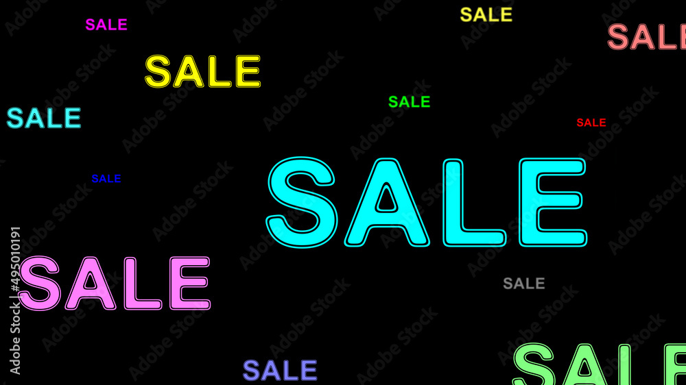 Colorfull sale in black background. Illustration. Colorfull sale in black background. Illustration.