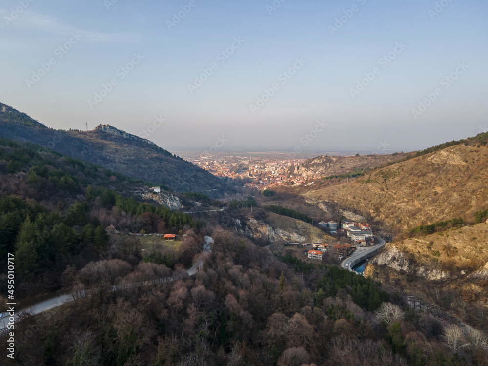 Aerial sunset view of Rhodope Mountains, Bulgaria Aerial sunset view of Rhodope Mountains, Bulgaria