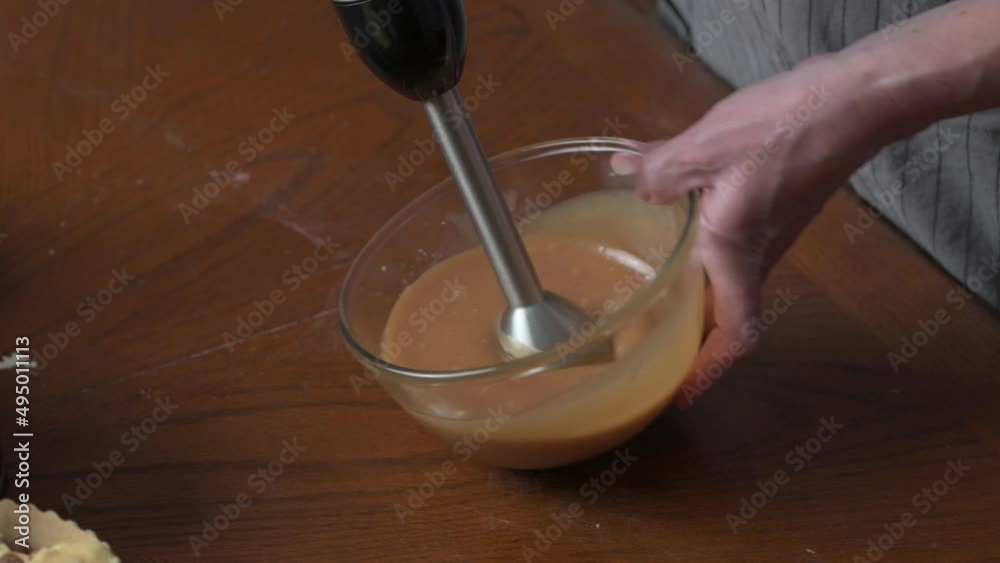 The process of making of the soft caramel at home with blender The process of making of the soft caramel at home with blender