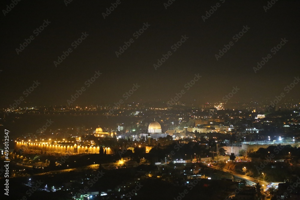 night view of jerusalem