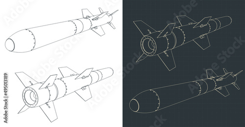 Missile drawings illustrations