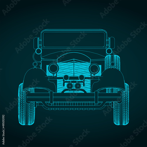 Retro car illustration