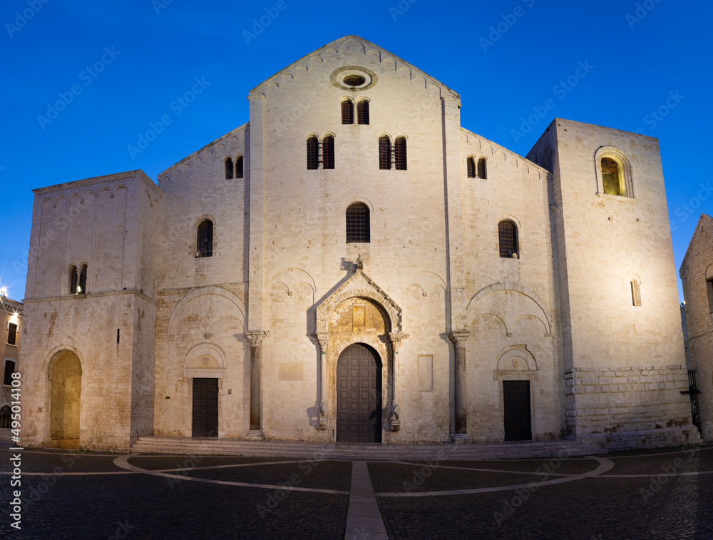 Bari - The Basilica di San Nicola at dusk