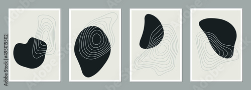 Trendy vector set of abstract creative minimalist artistic composition. Ideal for wall decoration, as postcard or brochure design, vector illustration.
