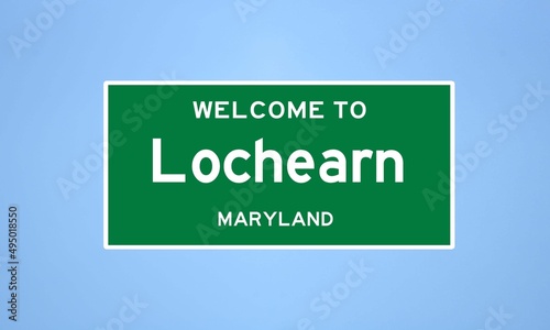 Lochearn, Maryland city limit sign. Town sign from the USA. photo