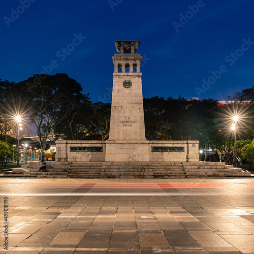 The Cenotaph, Singapore at dusk. photo
