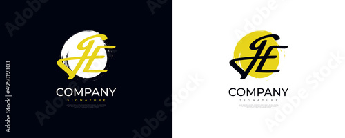 Initial G and E Logo Design in Elegant and Minimalist Handwriting Style. GE Signature Logo or Symbol for Wedding, Fashion, Jewelry, Boutique, and Business Identity