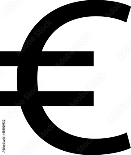 Euro Icon Vector. Flat simple Black pictogram on white background..eps