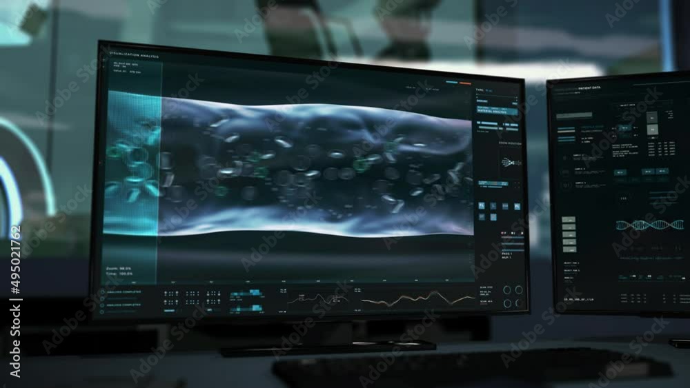 Virus Infector With Gui Medical Diagnostic Software Examines Blood Flow To Find Covid-19 Virus ...