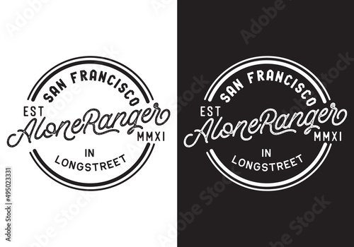 Typography Logo Alone Ranger Vector Illustration Template Good for Any Industry