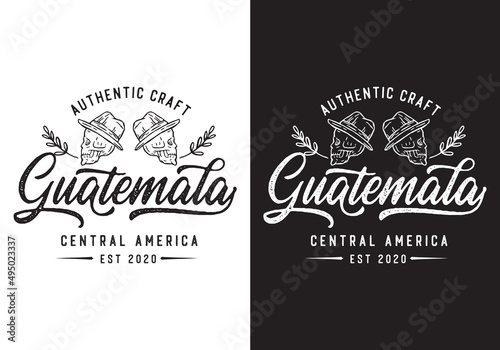 Typography Logo Guatemala Central America Vector Illustration Template Good for Any Industry