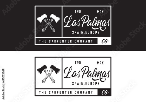 Typography Logo La pal mas Carpenter Vector Illustration Template Good for Any Industry