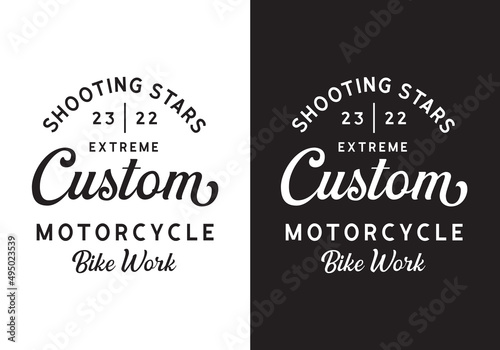 Typography Logo Custom Motor Cycle Vector Illustration Template Good for Any Industry