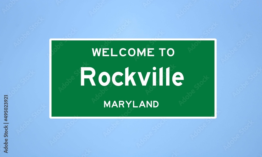 Rockville, Maryland city limit sign. Town sign from the USA.