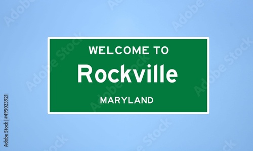 Rockville, Maryland city limit sign. Town sign from the USA.
