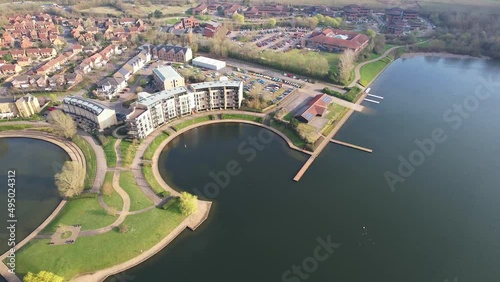 Best View of Caldecott Lake of England (caldecotte lake) drone footage photo