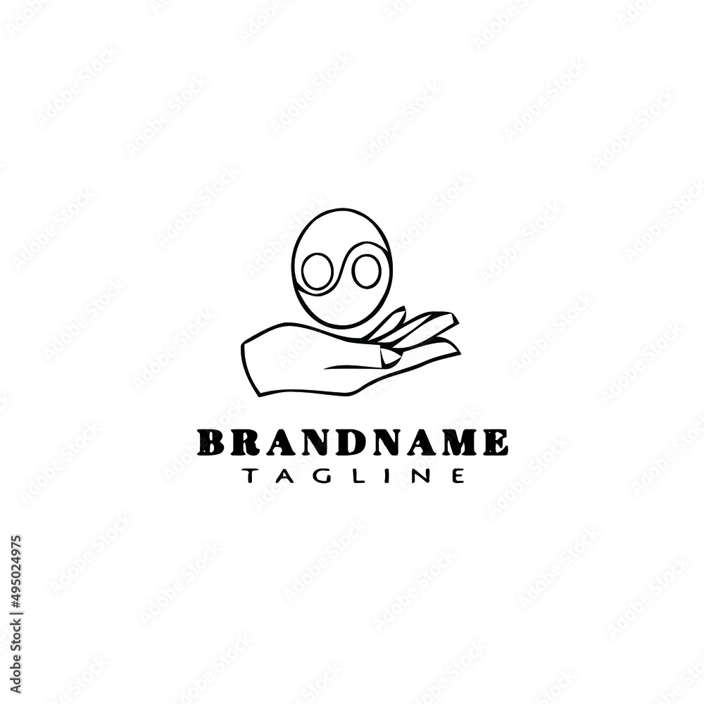 Fototapeta premium healing hand logo cartoon icon design template black isolated vector illustration