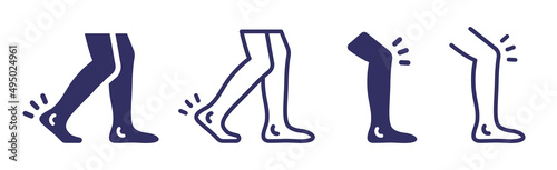 Legs icon set. Leg, ankle and knee icon vector illustration.