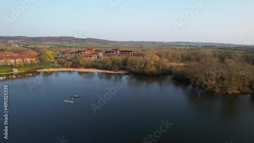 Best View of Caldecott Lake of England (caldecotte lake) drone footage photo