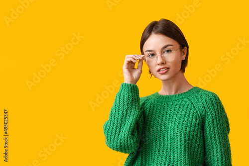 Portrait of pretty woman we...