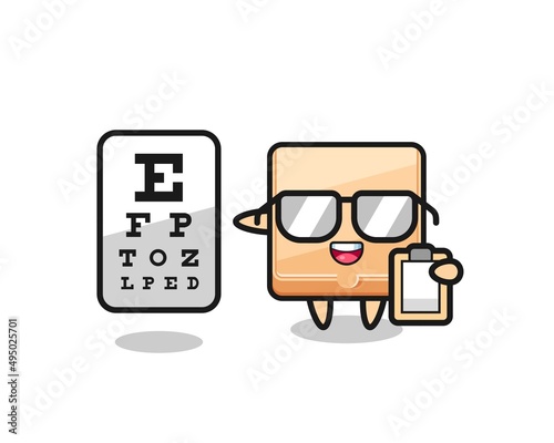 Illustration of pizza box mascot as an ophthalmology