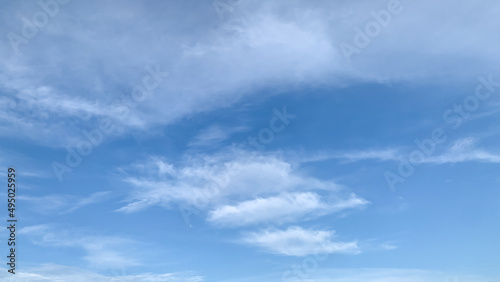 blue sky background with clouds Beautiful clouds at the beginning of the rainy season