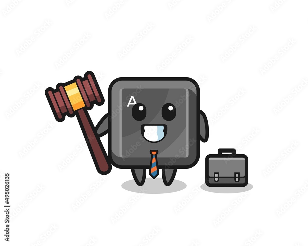 Illustration of keyboard button mascot as a lawyer Illustration of keyboard button mascot as a lawyer