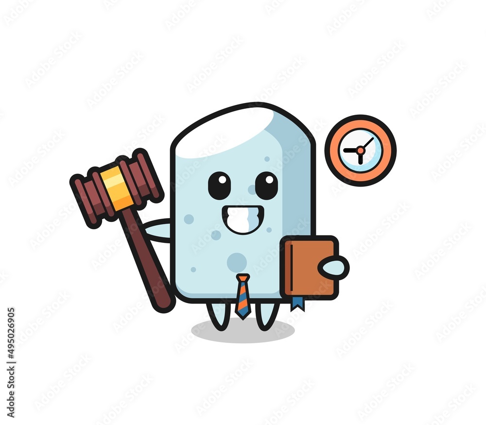 Mascot cartoon of chalk as a judge Mascot cartoon of chalk as a judge
