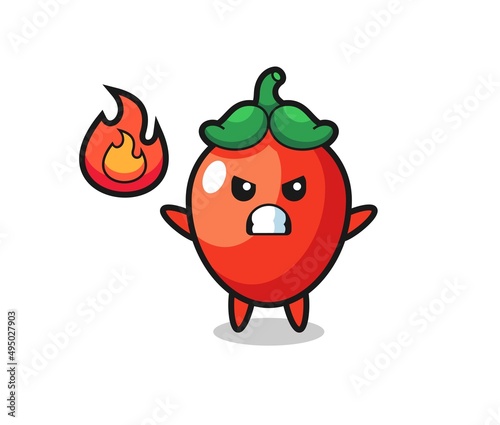 chili pepper character cartoon with angry gesture