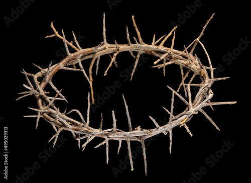 Crown of thorns on black background