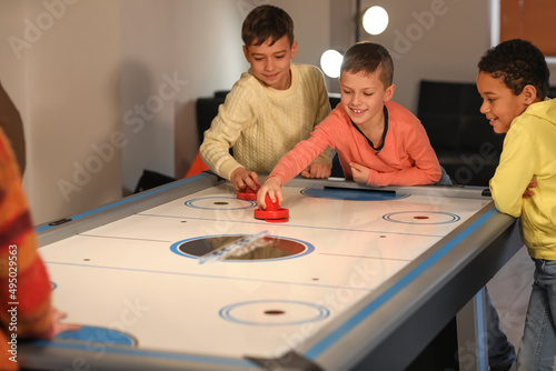 Funny children playing air ...