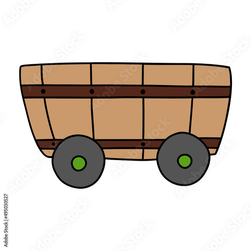 wooden flower pot hand-drawn flat color illustration for web, wedsite, application, presentation, Graphics design, branding, etc.