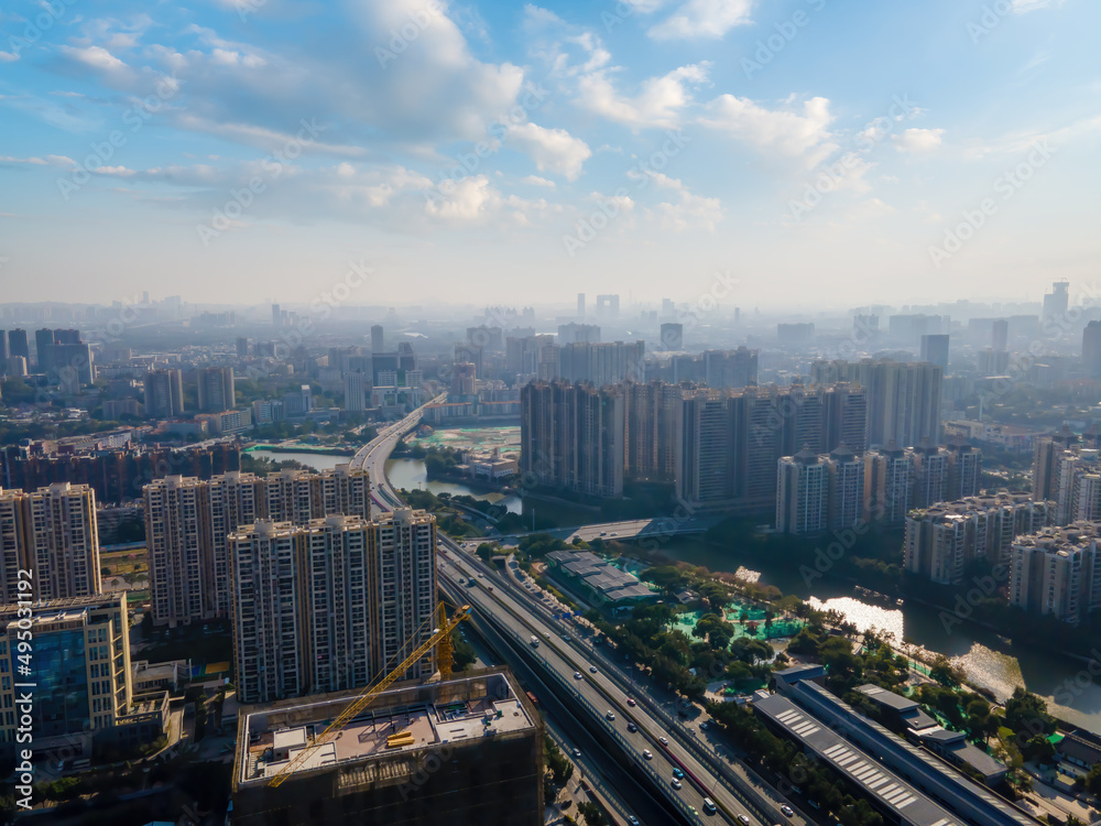 aerial photography guangzhou city architecture landscape skyline