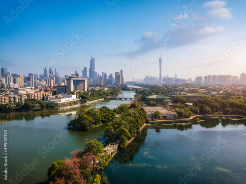 aerial photography guangzhou city architecture landscape skyline © 昊 周