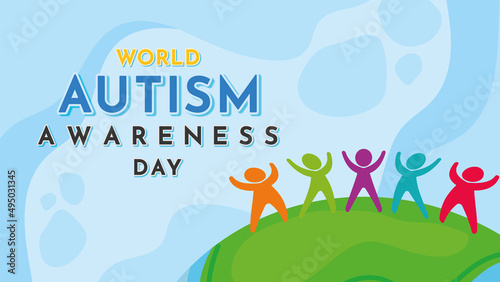 World Autism Awareness Day Banner Poster Background Template Vector Illustration Design