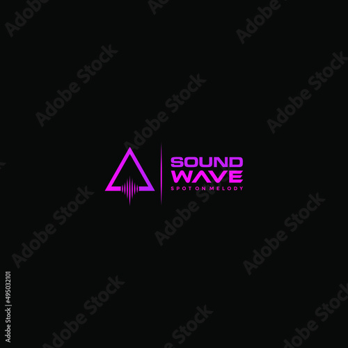 purple color logo sound wave.