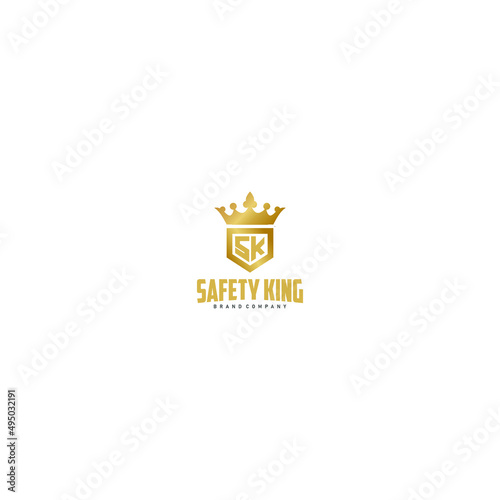 Logo for the safety of the king. The letters S and K inside the shield logo