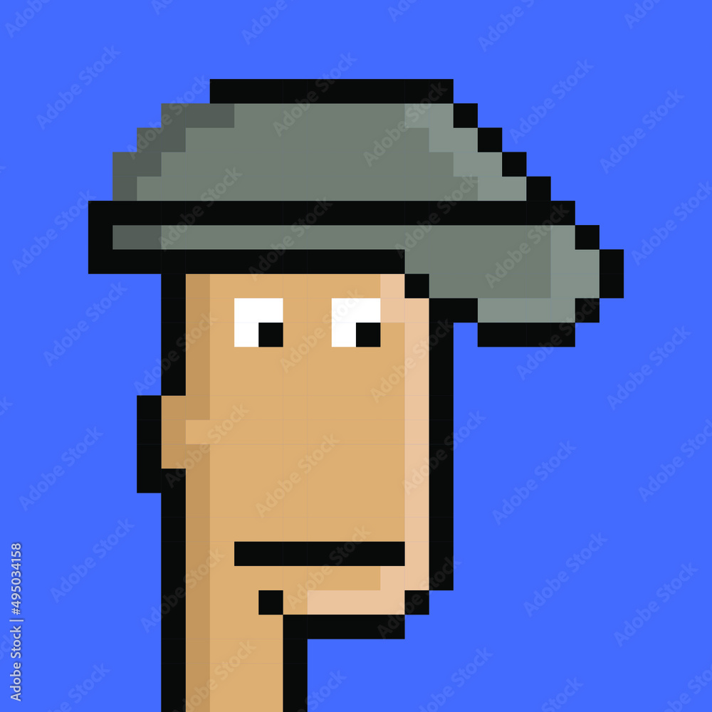 Fototapeta premium NFT, non fungible tokens crypto art, NFT blockchain, Pixel art character on background