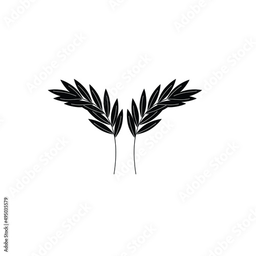 vector black rice on white background for an agricultural company logo. photo
