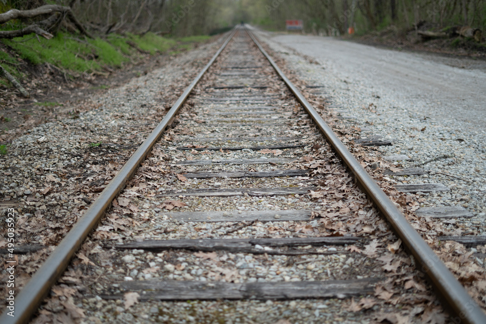 railroad tracks in the countryside