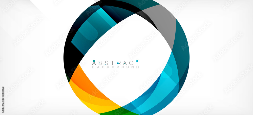Color circle shapes, minimal geometric background. Trendy dynamic composition. Vector Illustration For Wallpaper, Banner, Background, Landing Page Color circle shapes, minimal geometric background. Trendy dynamic composition. Vector Illustration For Wallpaper, Banner, Background, Landing Page