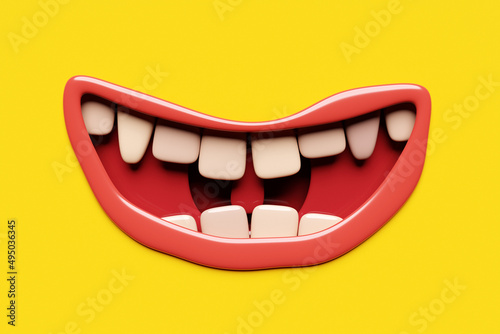 Quadro su tela 3d illustration of a monster mouths