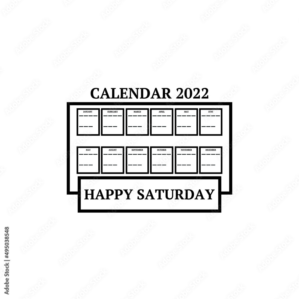 calendar icon 2022 with the name of the day at the bottom or front on a white background