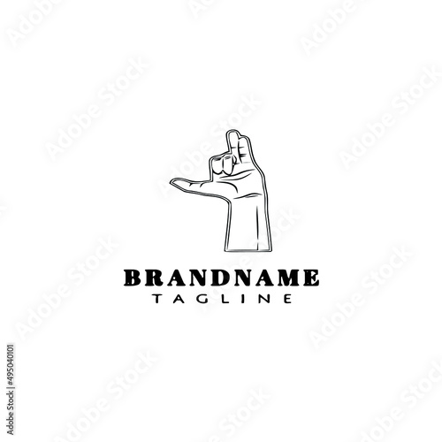 hand logo cartoon icon design template black isolated vector © darul